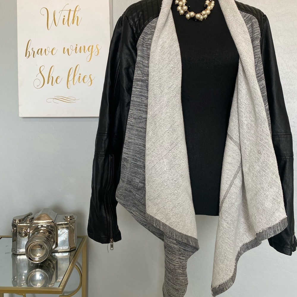 Cross-Fabric Cardigan, Plus